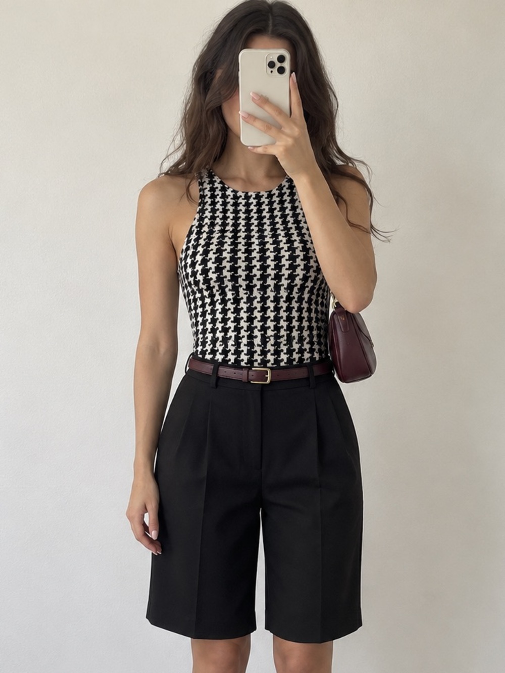 American Apparel Houndstooth Bodysuit